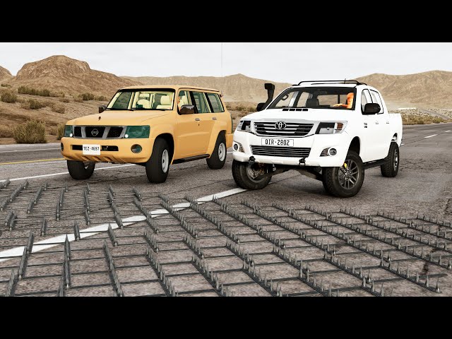 Cars vs Spike Strip #37 – BeamNG Drive