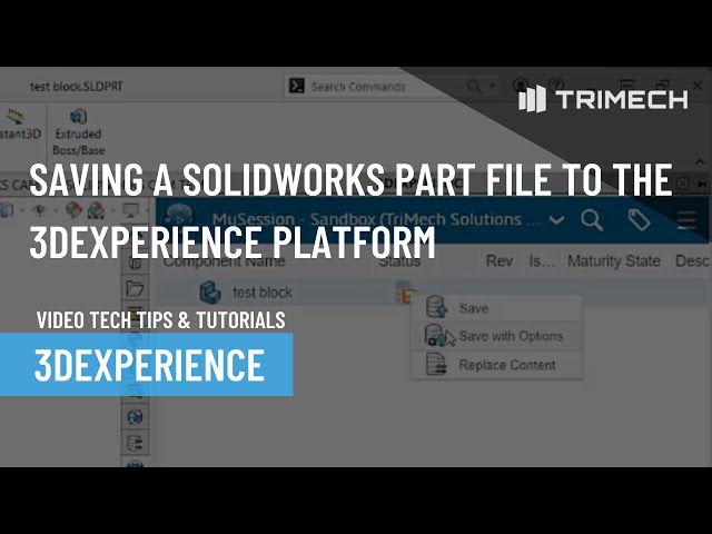 Saving a SOLIDWORKS Part File to the 3DEXPERIENCE Platform