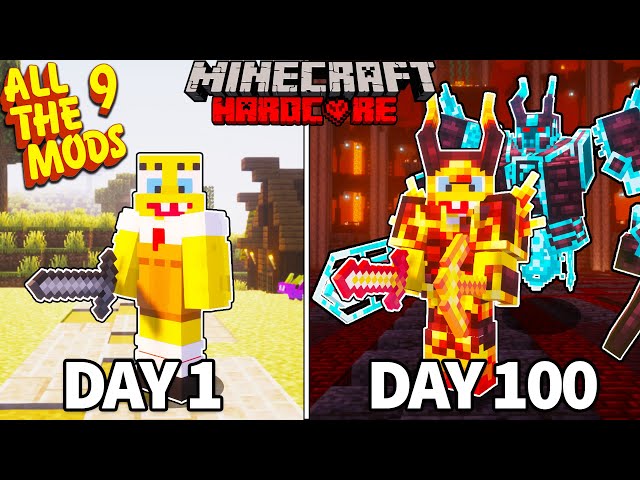 I Survived 100 Days in ALL THE MODS 9 HARDCORE MINECRAFT