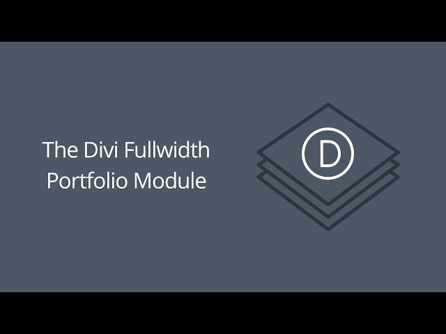 The Divi Fullwidth Portfolio Module