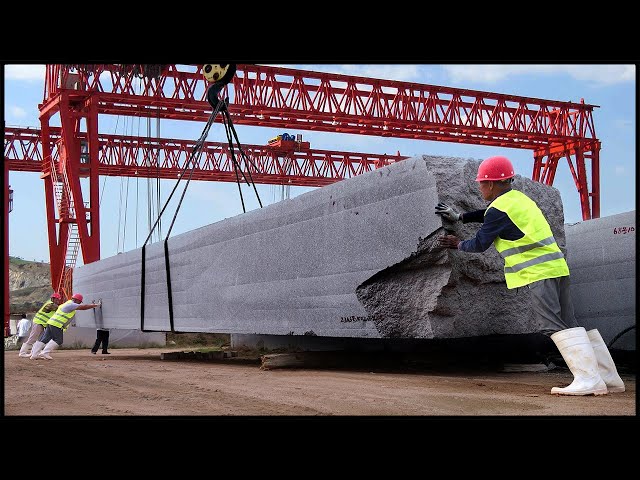70 Tons Granite Cutting and Carving Process! Largest Granite Factory!