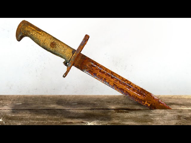 Rusty WW2 Knife- US M1 Garand Bayonet Restoration