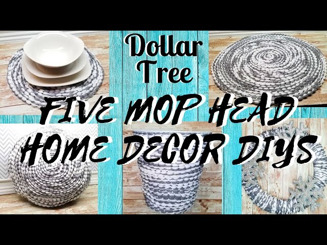 FIVE AWESOME DIY DOLLAR TREE MOP HEAD HOME DECOR IDEAS || MUST SEE THIS!!
