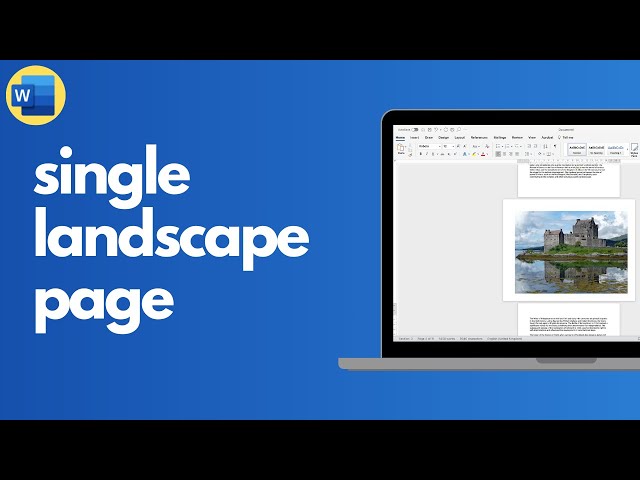 How to make only one page landscape within a document in Microsoft Word