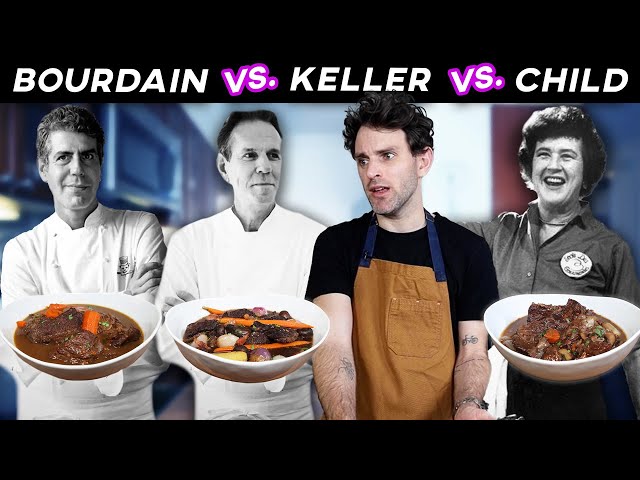 Beef Bourguignon CAGE MATCH: Julia Child vs. Anthony Bourdain vs. Thomas Keller