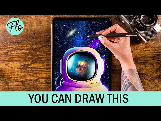 You Can Draw This ASTRONAUT in PROCREATE - Digital Drawing Tutorial for Beginners