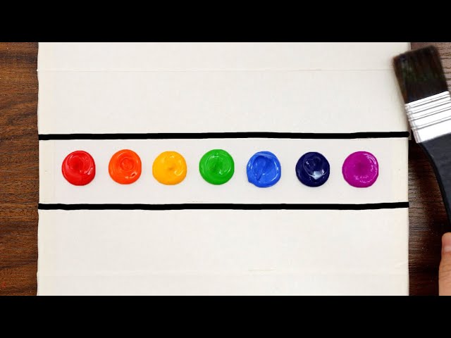 Easy Rainbow Colors Acrylic Painting Step By Step / Day & Night Painting Tutorial (1319)