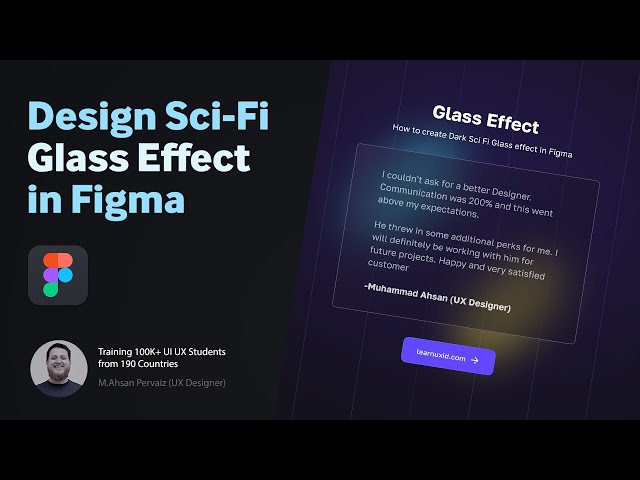 How to create Dark Glass Effect in Figma - Modern Semi transparent card design dark theme