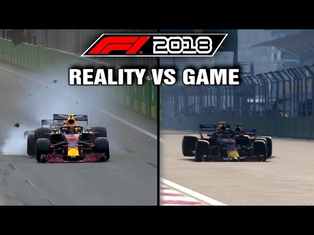 F1 2018 REAL LIFE CRASHES VS GAME