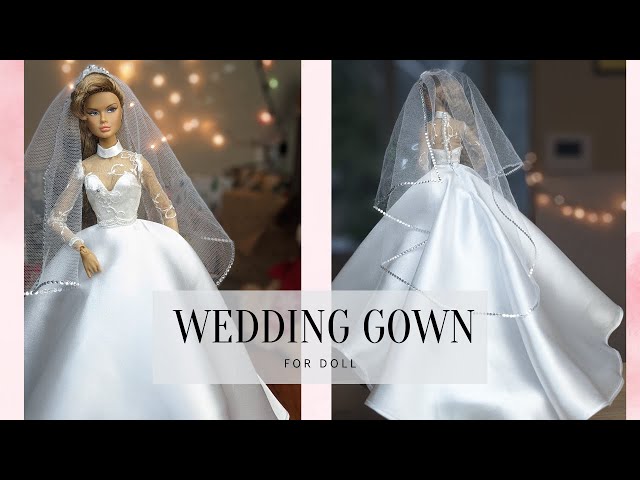 The making of Glamorous miniature Wedding Ballgown for Dolls ❤️ Part 2