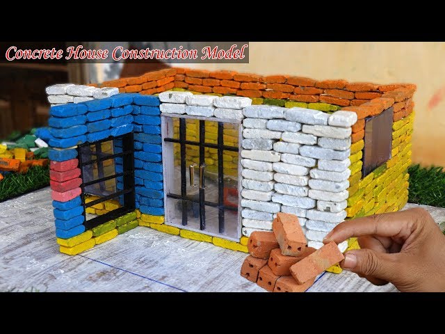 Concrete House Construction Model Part 1 -- Miniature Construction || Mini Building