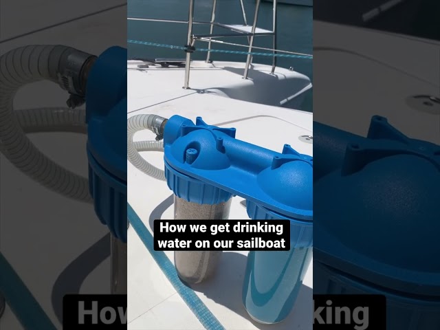 💦 How we get drinking water on our ⛵️ #shorts #drinkingwater #makingwater