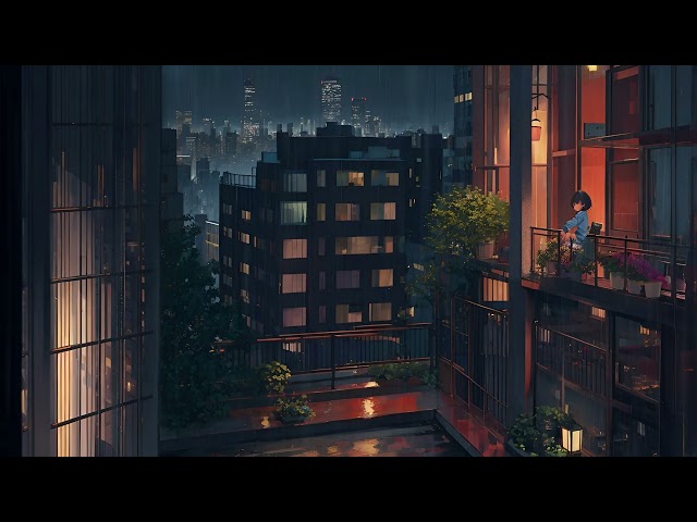 [No Copyright] Lofi Rain Mix ☔ Rainy Day on the Balcony ☕Relax | Unwind | Focus