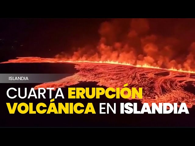 Así se ve la cuarta erupción volcánica en cuatro meses en Islandia
