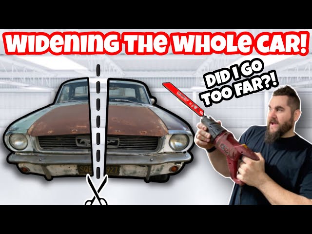 CUTTING MY MUSTANG IN HALF TO WIDEN IT! MODERN BMW CHASSIS SWAP!