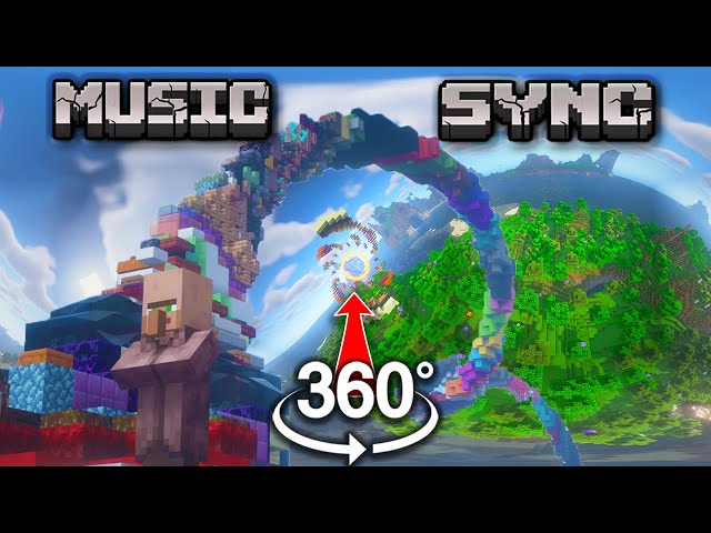 Minecraft Music Sync - Once in a While by Corticus (360° VR Edition) [128 Chunk Render Distance]