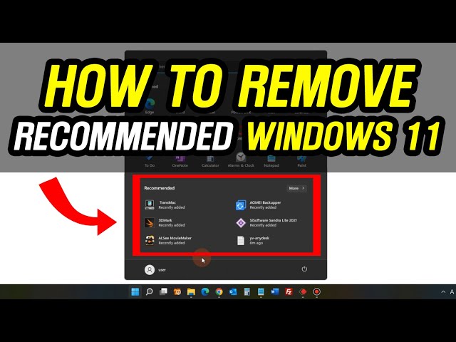 How to Remove "Recommended" in Windows 11 (Start Menu)