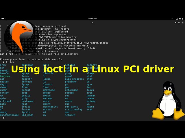 Using ioctl in a Linux PCI or PCI Express Driver
