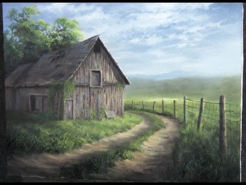 Barn Landscapes in oil paint