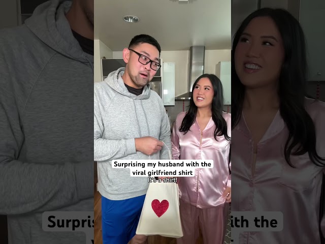 POV: Making my hubby wear the viral girlfriend shirt for his bachelorette party #comedy #couple