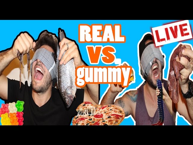 (LIVE!) REAL VS GUMMY FOOD CHALLENGE | EXTREME BLINDFOLDED EDITION (GONE WRONG PUKING WARNING!)