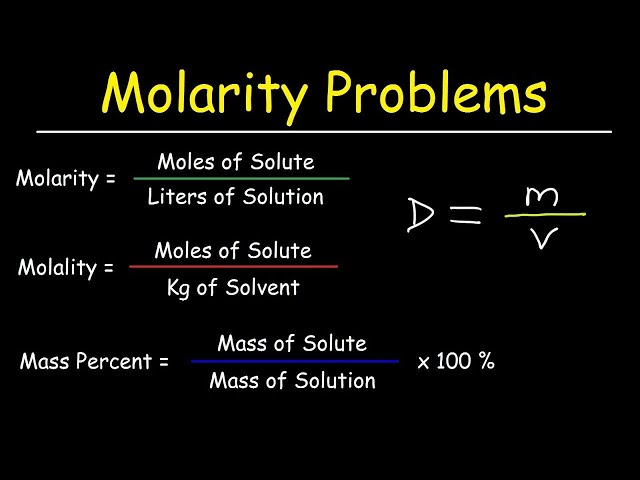 Molarity, Molality, Volume & Mass Percent, Mole Fraction & Density - Membership