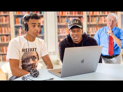 Blasting EMBARRASSING Voicemails In Library Ft. KSI