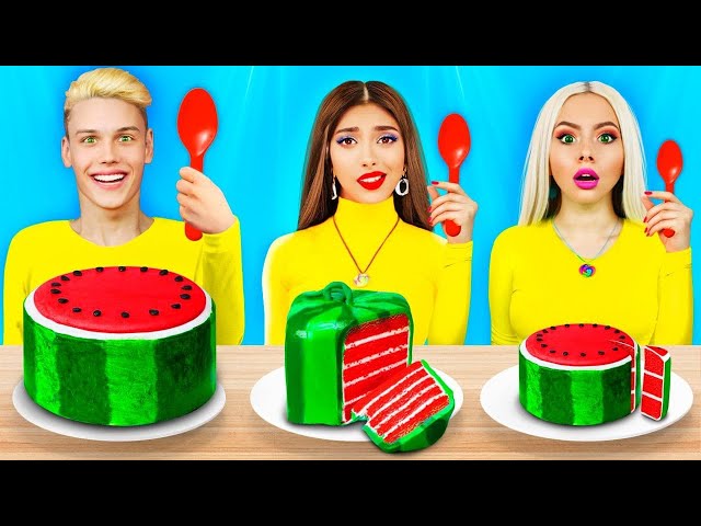 Big, Medium and Small Watermelon Challenge | Chocolate Food vs Lollipops Dessert by RATATA CHALLENGE