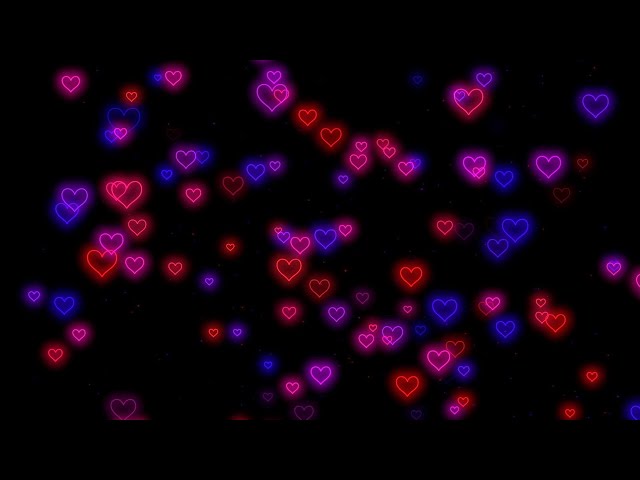 Neon Light Hearts Falling | Heart Background Video Loop | Animated Background | Wallpaper Heart