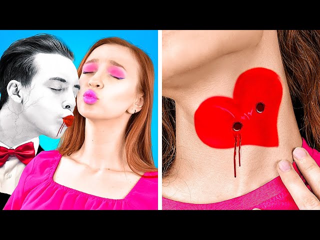 I'M IN LOVE WITH A VAMPIRE || Incredible Relationship And Spooky SFX Makeup Ideas By 123 GO! Like