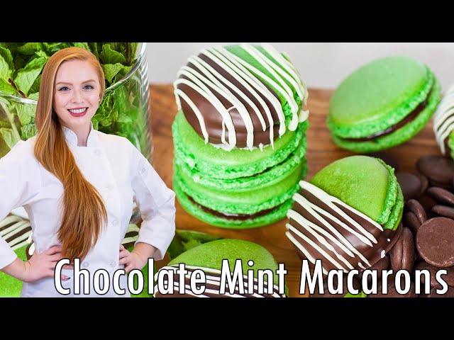 Chocolate Mint French Macarons - Dipped in Chocolate with Chocolate Ganache Filling!!