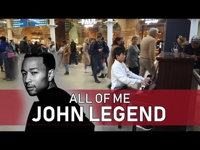 Falling in Love with John Legend's All of Me Piano in Public Cole Lam 12 Years Old