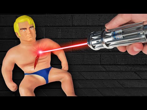 EXPERIMENT: Most Powerful Laser VS Stretch Armstrong