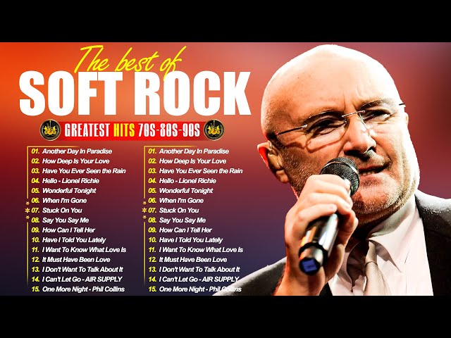 Phil Collins, Lionel Richie, Elton John, Bee Gees, Eagles, Foreigner 📀 Soft Rock Ballads 70s 80s 90s