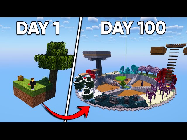 I Survived 100 Days of Skyblock in Hardcore Minecraft