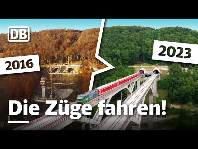 From construction site to highspeed railline | Before and after on the new Wendlingen-Ulm line
