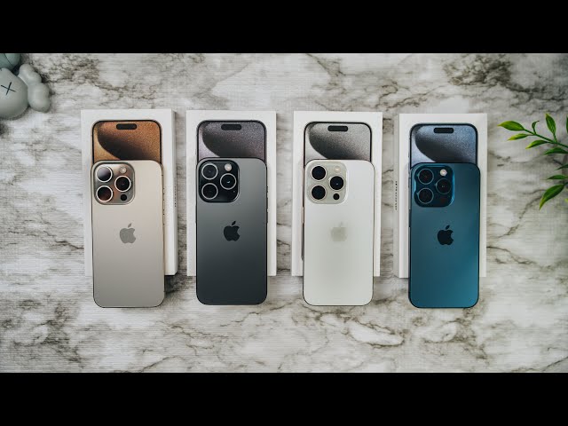 iPhone 15 Pro in All Colors Natural Titanium, Black, White & Blue!