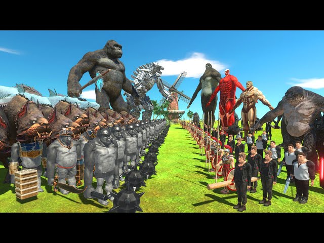 Godzilla x Mechagodzilla War - Godzilla + Mechagodzilla VS Titan Team - ARBS