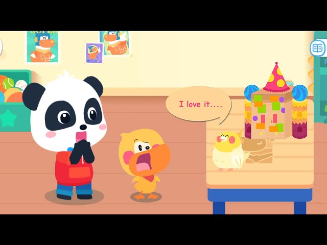 Baby Panda's Math Adventure: 🏡 Help Quacky Build a Parrot House and Learn Solid Shapes!
