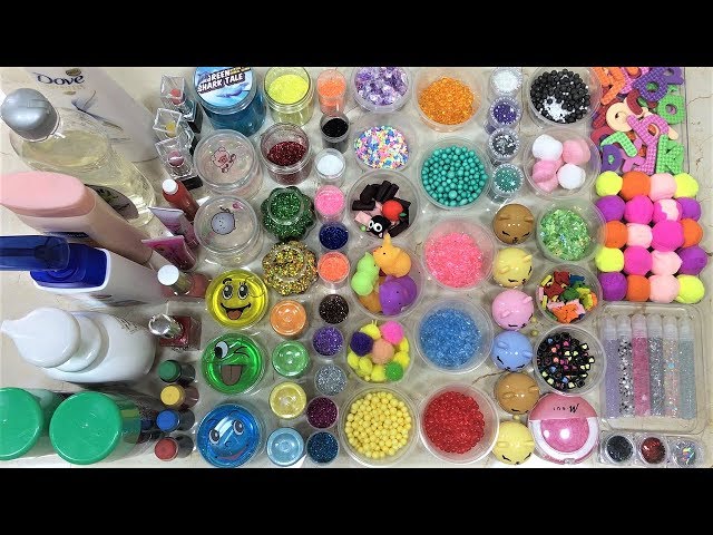 Mixing all my Ingredients into Fluffy Slime !! Relaxing Slimesmoothie Satisfying Slime Videos #65