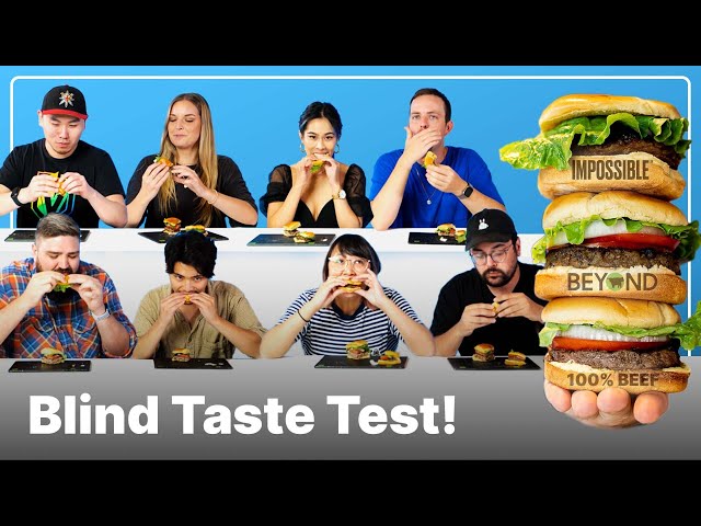 "BLIND" TASTE TEST: Beyond, Impossible and Beef Burgers!