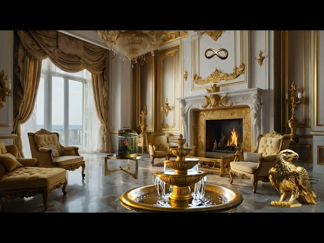 Golden Palace Retreat Luxurious Interior Design Tour  4K 8 Hour Relaxation Video