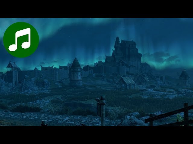 SKYRIM Ambient Music & Ambience 🎵 Whiterun Gates at Night 10 HOURS (Skyrim Soundtrack | OST)