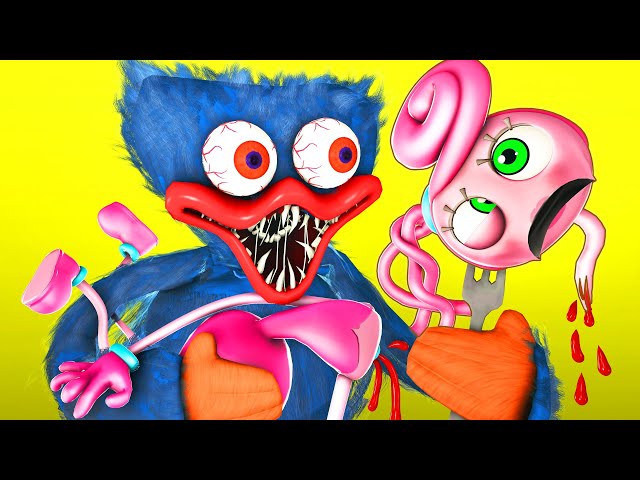 🍔🍗FAT HUGGY EATS MOMMY LONG LEGS (3D Animation Poppy Playtime Chapter 3 Cartoon)