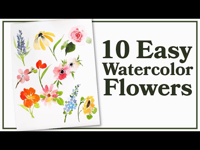 Easiest Way to Paint TEN Flowers with Watercolor!