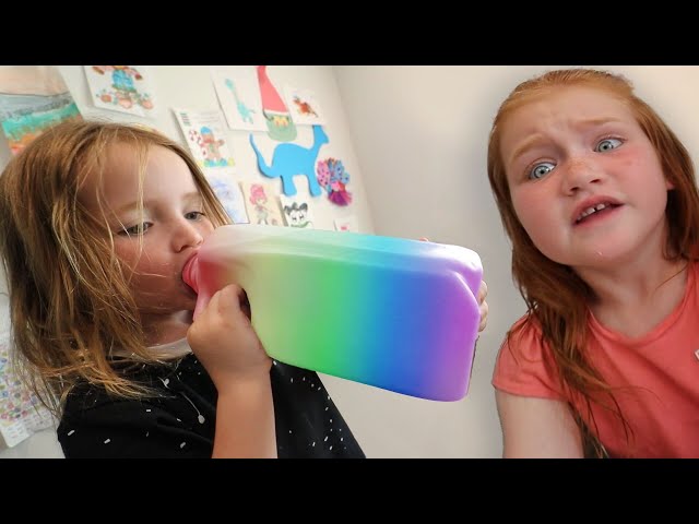 MYSTERY DRiNK GAME!!  Adley & Mom make a Gross Family Challenge! Niko gets a Rainbow Juice surprise!