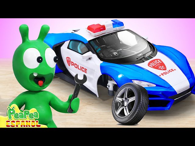 Pea Pea Repara Coches De Policía De Juguete | Historia sobre un auto de juguete para niños