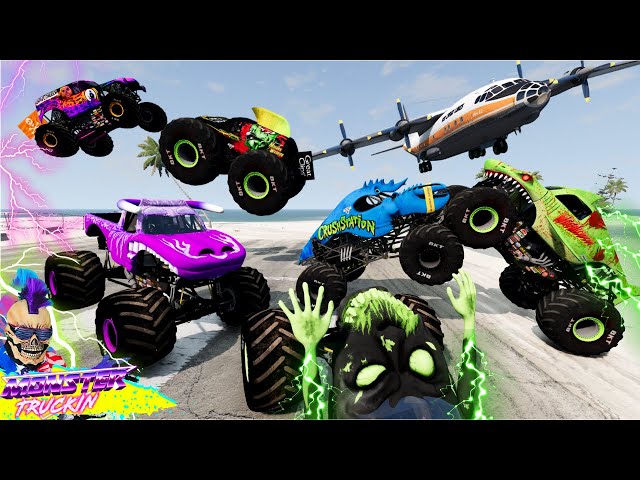Monster Jam INSANE Racing, Freestyle and High Speed Jumps #38 | BeamNG Drive | Grave Digger