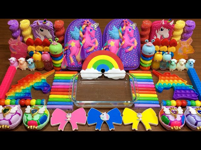 My Little Pony Slime  🌈Rainbow Dash🌈 Mixing Makeup into clear slime! 🌈ASMR🌈 #satisfying #1199