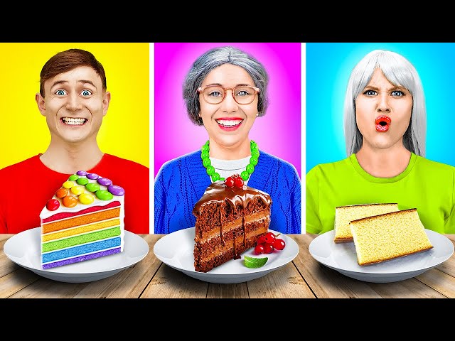 GRANDMA VS ME COOKING CHALLENGE || Who's Better? Cake Decorating challenge by 123 GO! Series